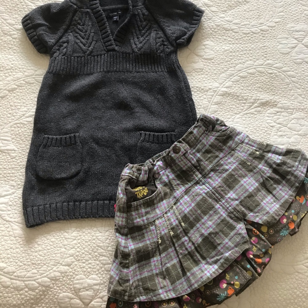 Skirt and wool waistcoat. Gap and Gagou tagou